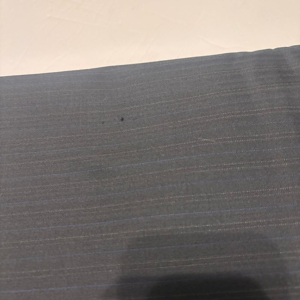 Brown Blue Pinstripe Shirting Fabric 60" Wide 3 Yards Apparel Sewing Material - Picture 3 of 3